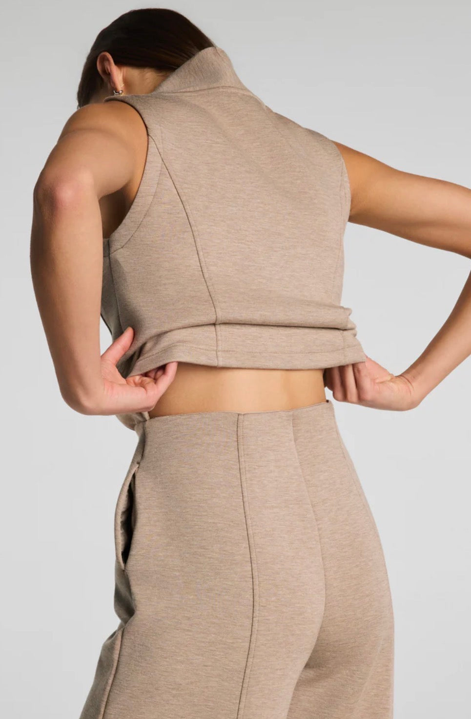 Shawl Collar Half Zip Jumpsuit