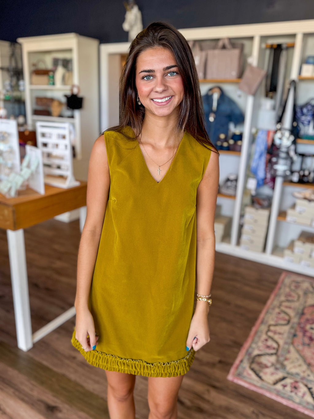 Orcher Suede Ruffle Dress