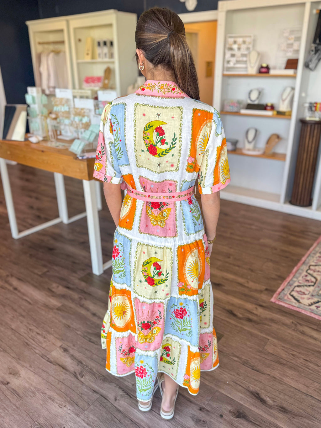Floral Patchwork Midi Dress