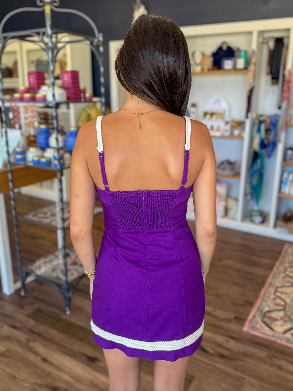 Purple Dress With Contrast Stitching
