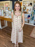 Baby Pink and Green Floral Maxi