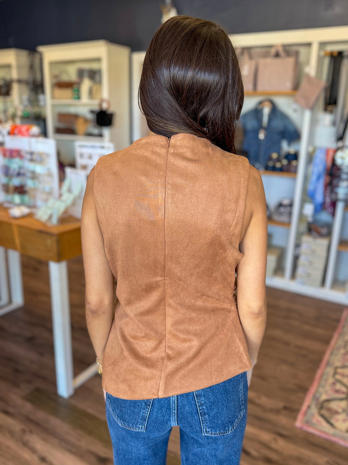 Suede Sleeveless Top