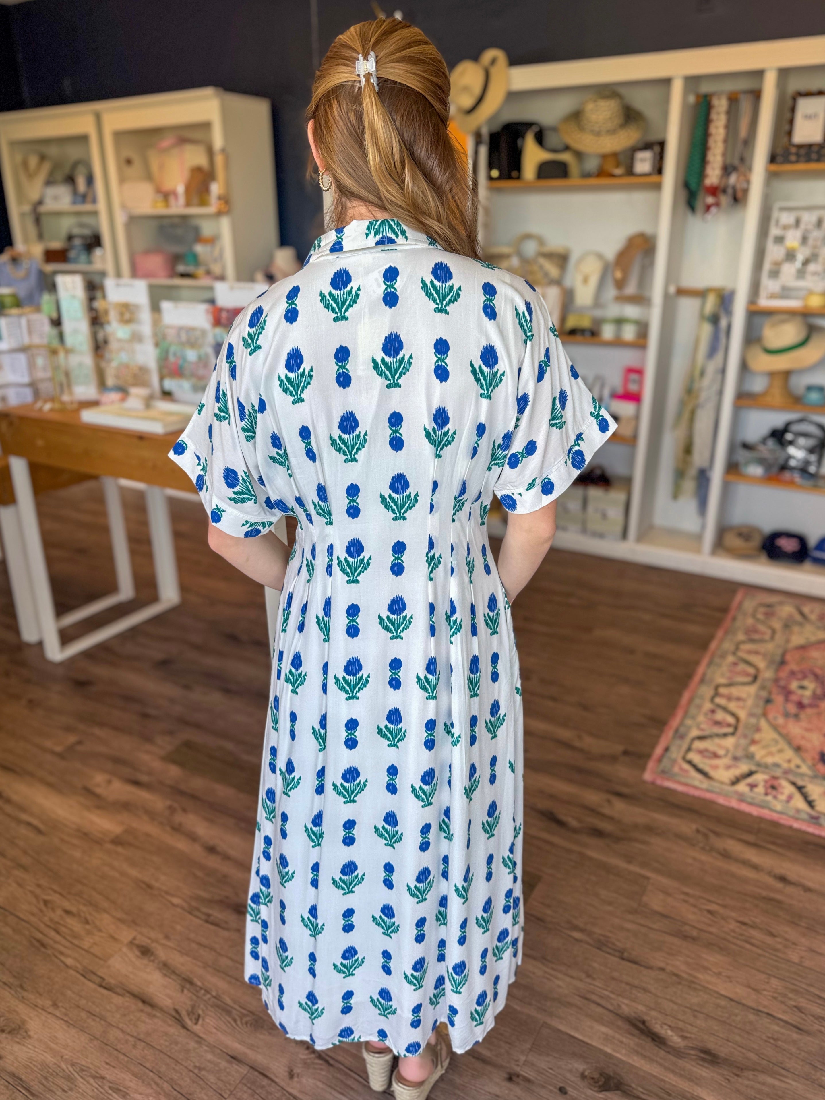 Blue Floral Frenzy Dress