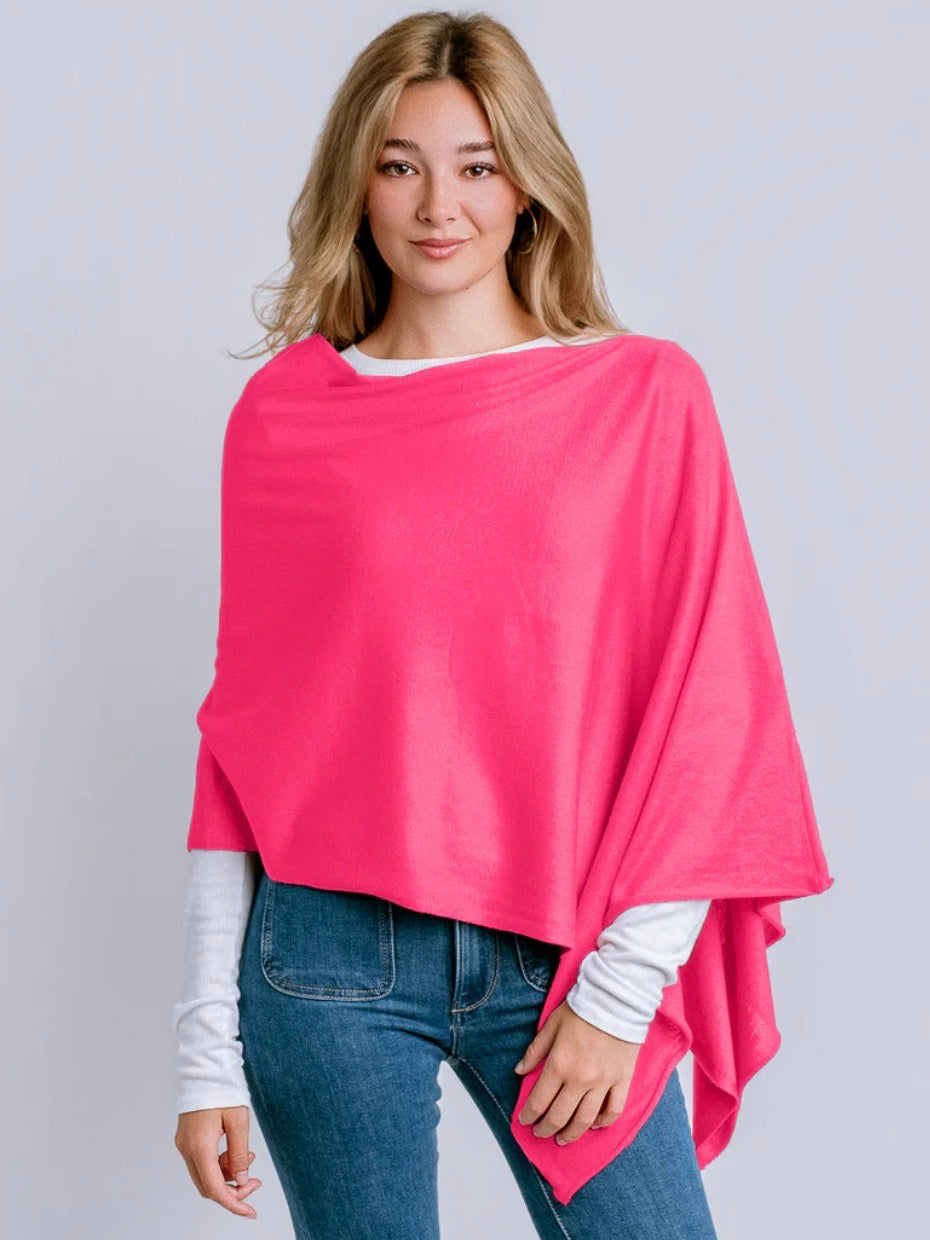 Eden Poncho in Hot Pink