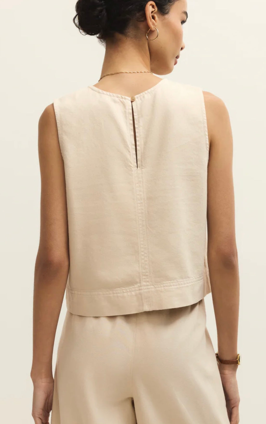 Sun Seeker Twill Tank in Parchment