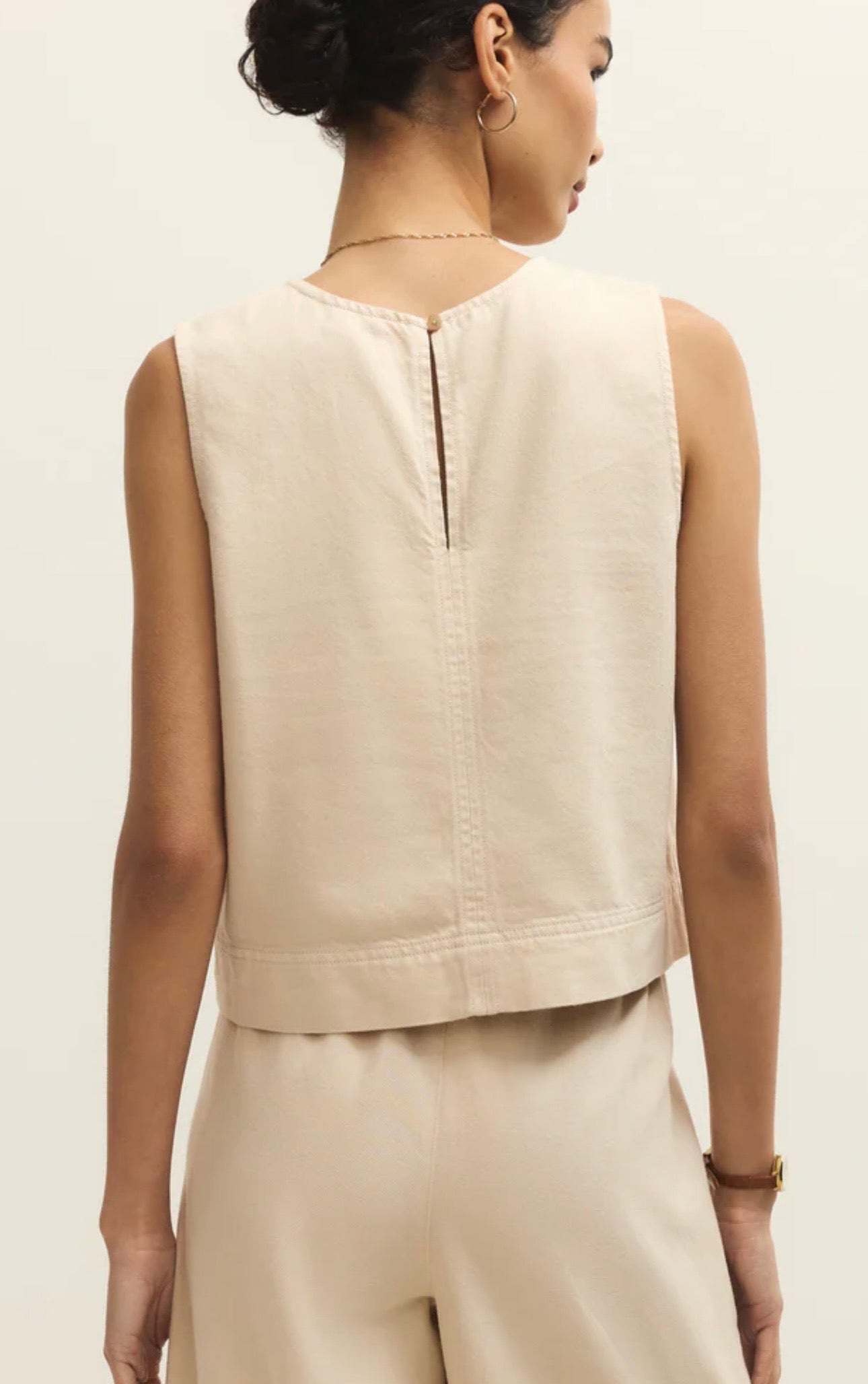 Sun Seeker Twill Tank in Parchment