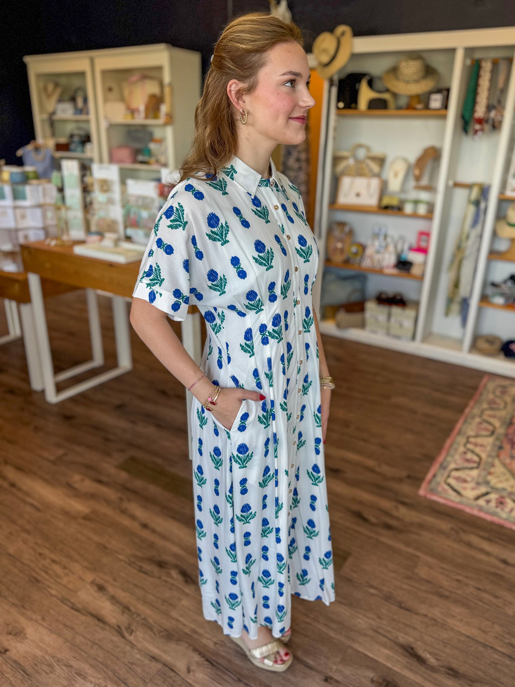 Blue Floral Frenzy Dress