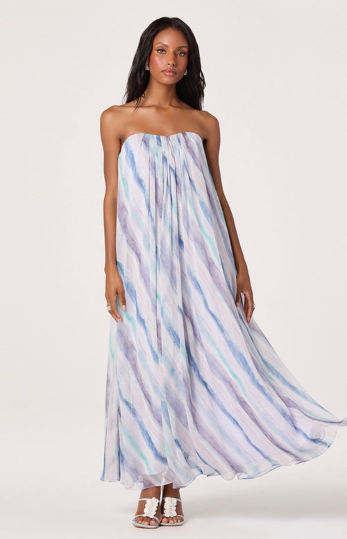 Aileen Dress in Lilac Stripe