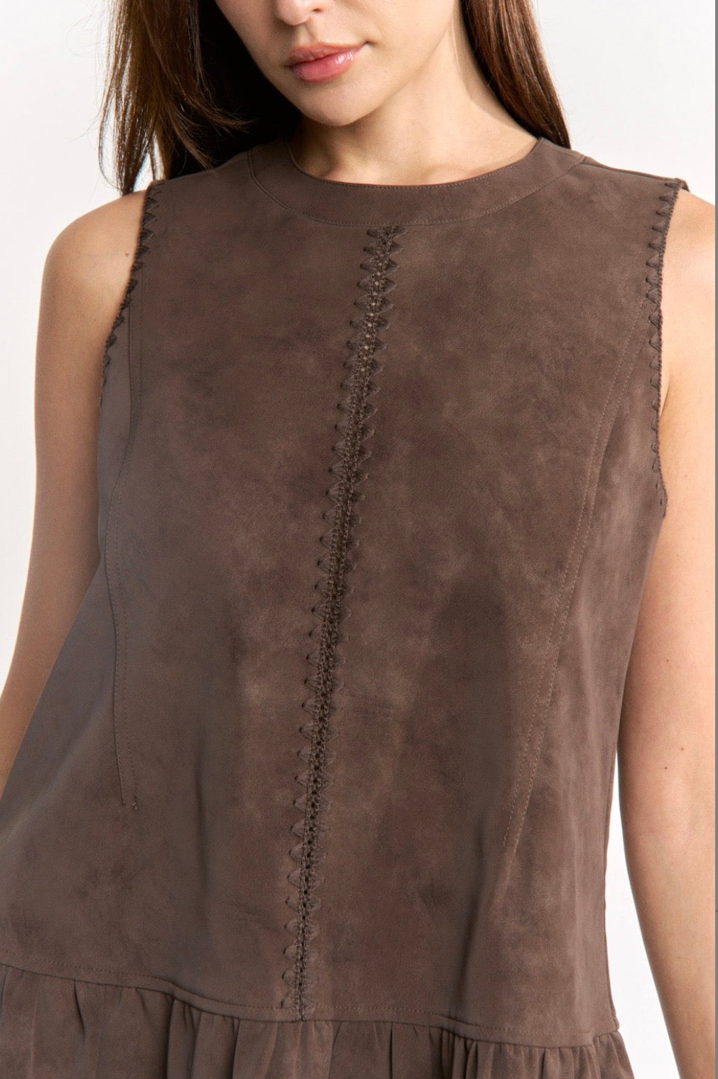Pauline Mini Dress in Espresso