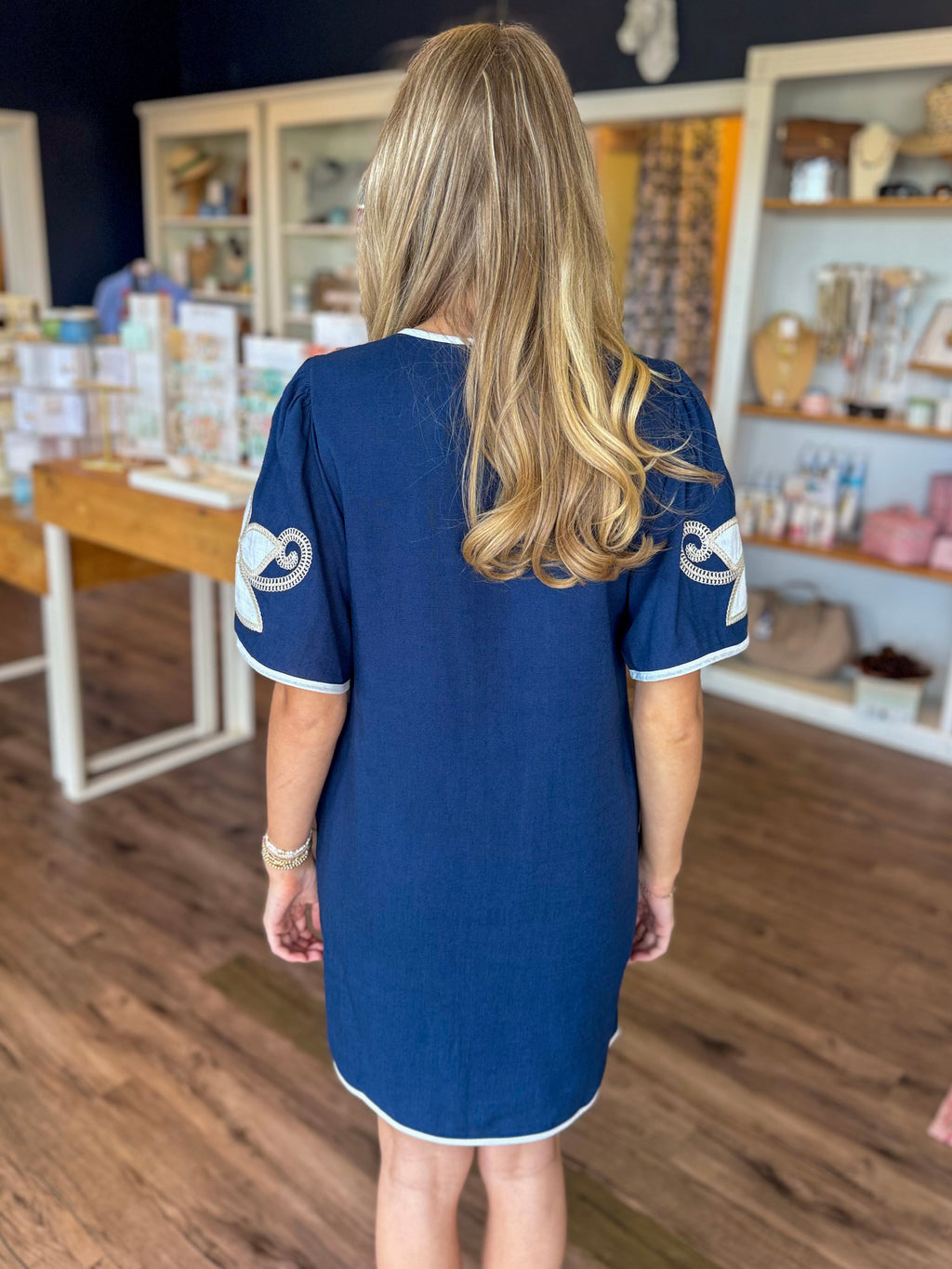 Bold Blooms Navy Floral Dress