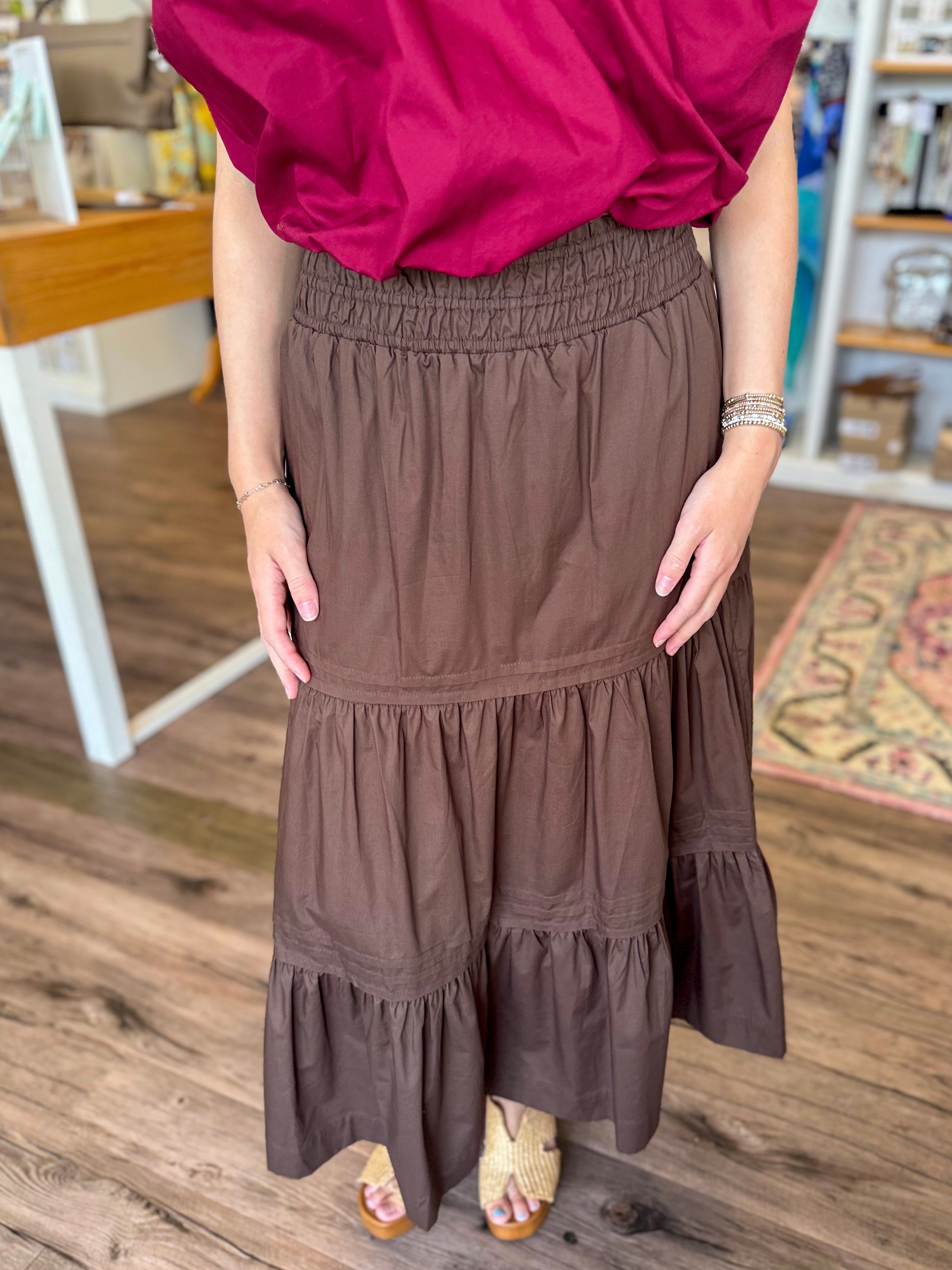 Brown Midi Skirt