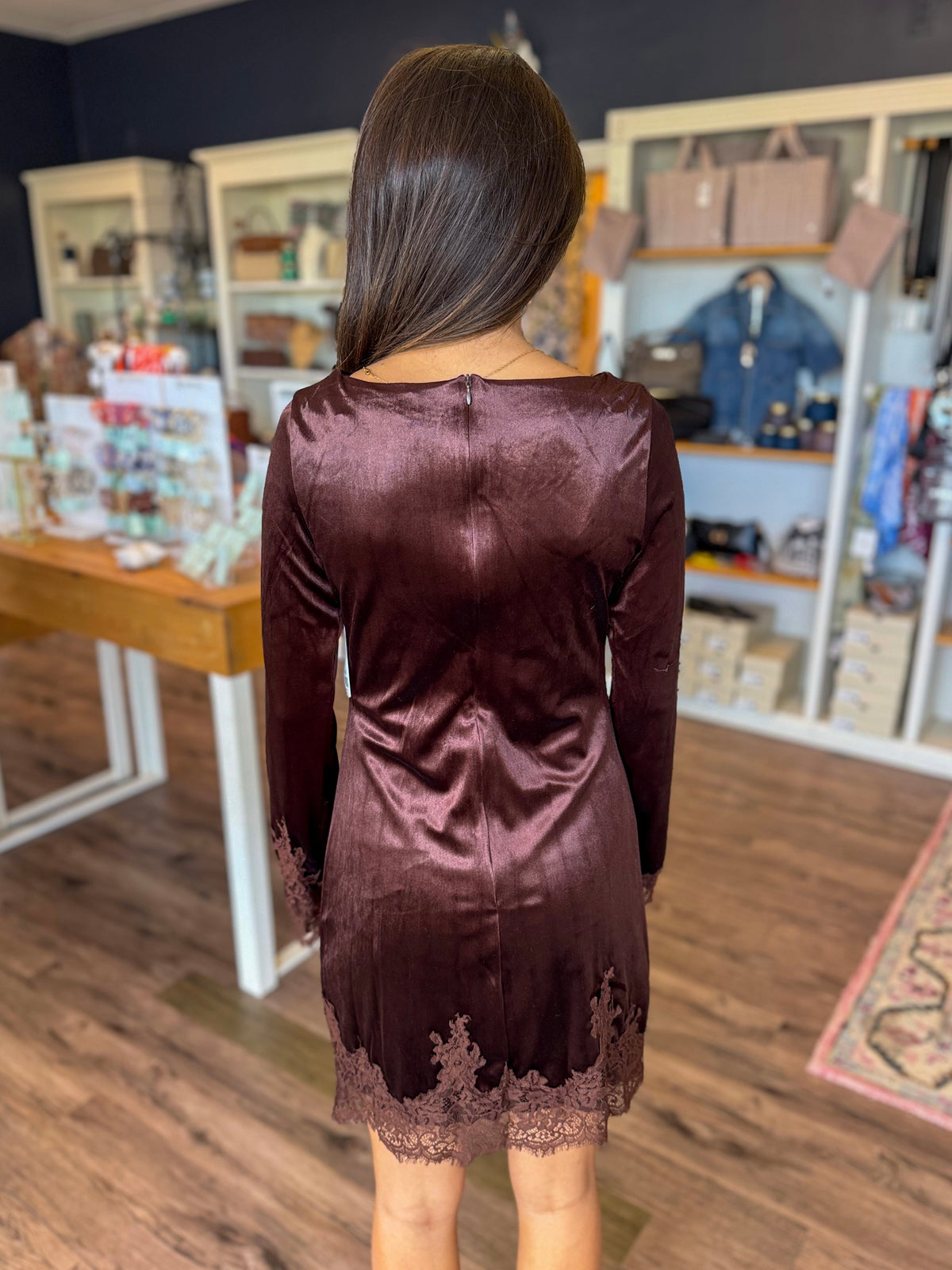 Velvet Lace Mini Dress