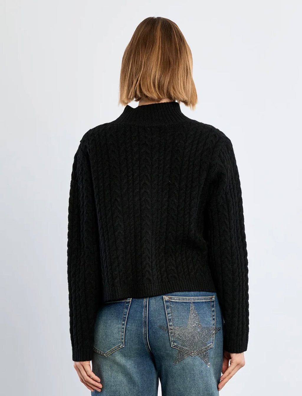Black Crossover Sweater