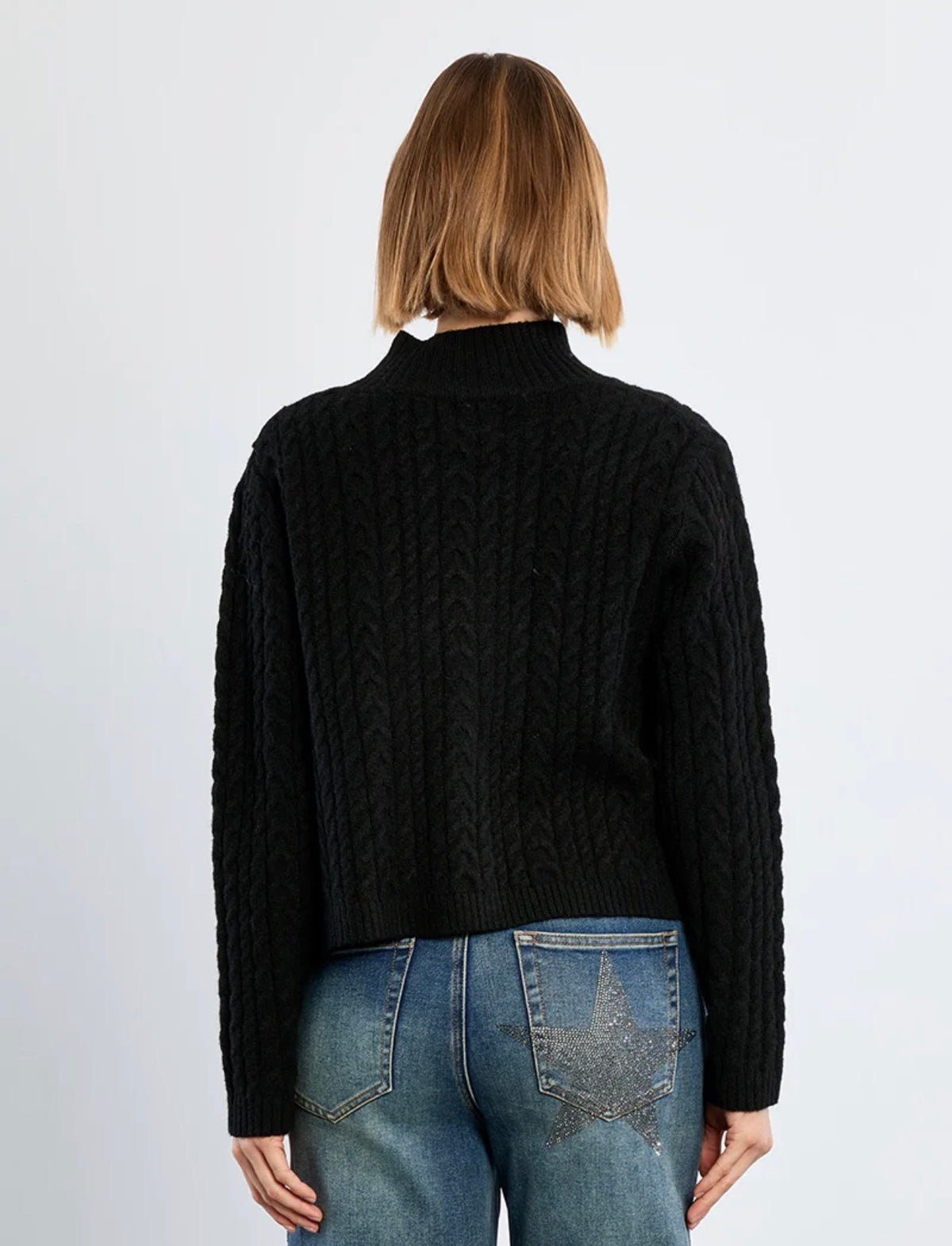 Black Crossover Sweater