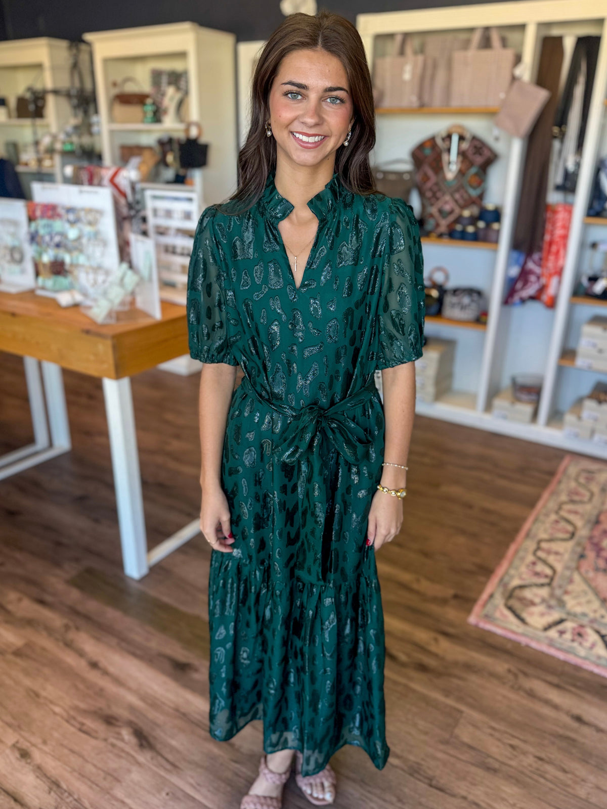 Forest Glimmer Maxi Dress