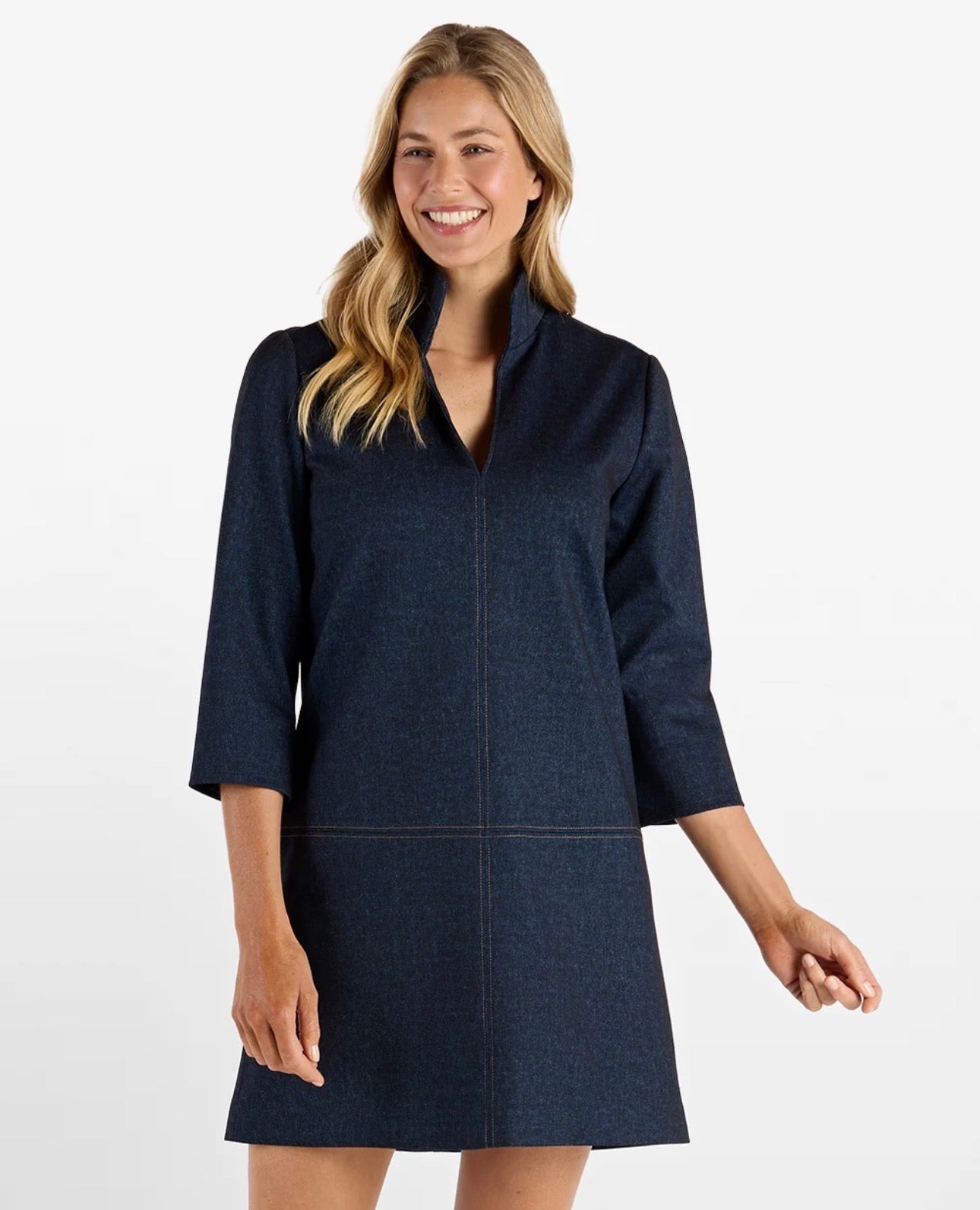 Callie Dress in Navy Saddle
