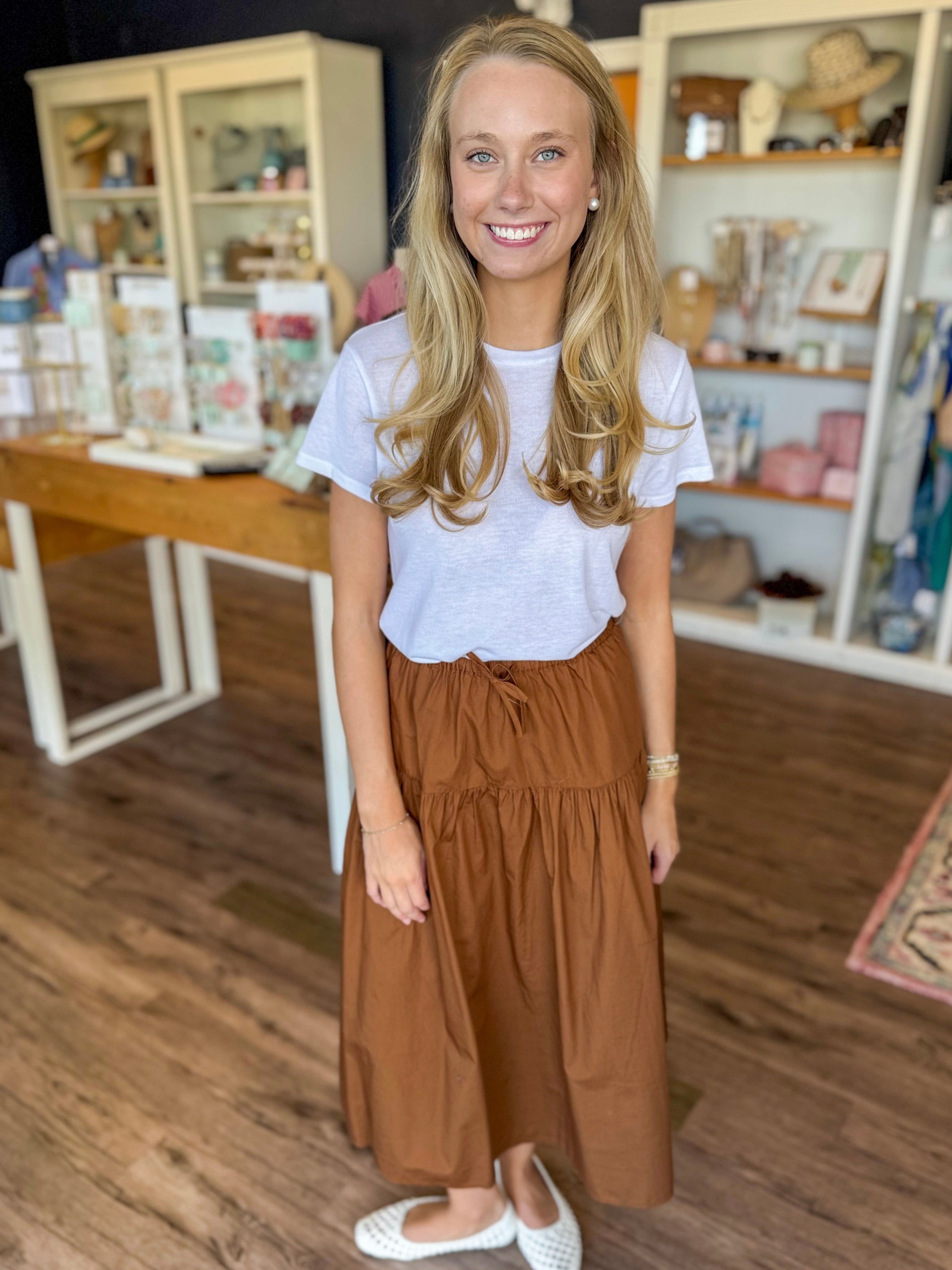 Miley Midi Skirt in Cold Brew