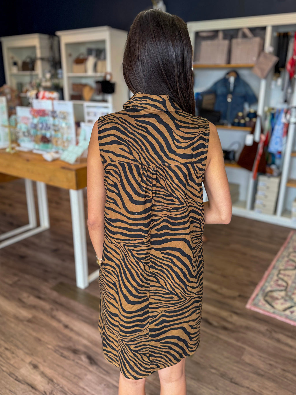 Tiger Print Shirt Dress