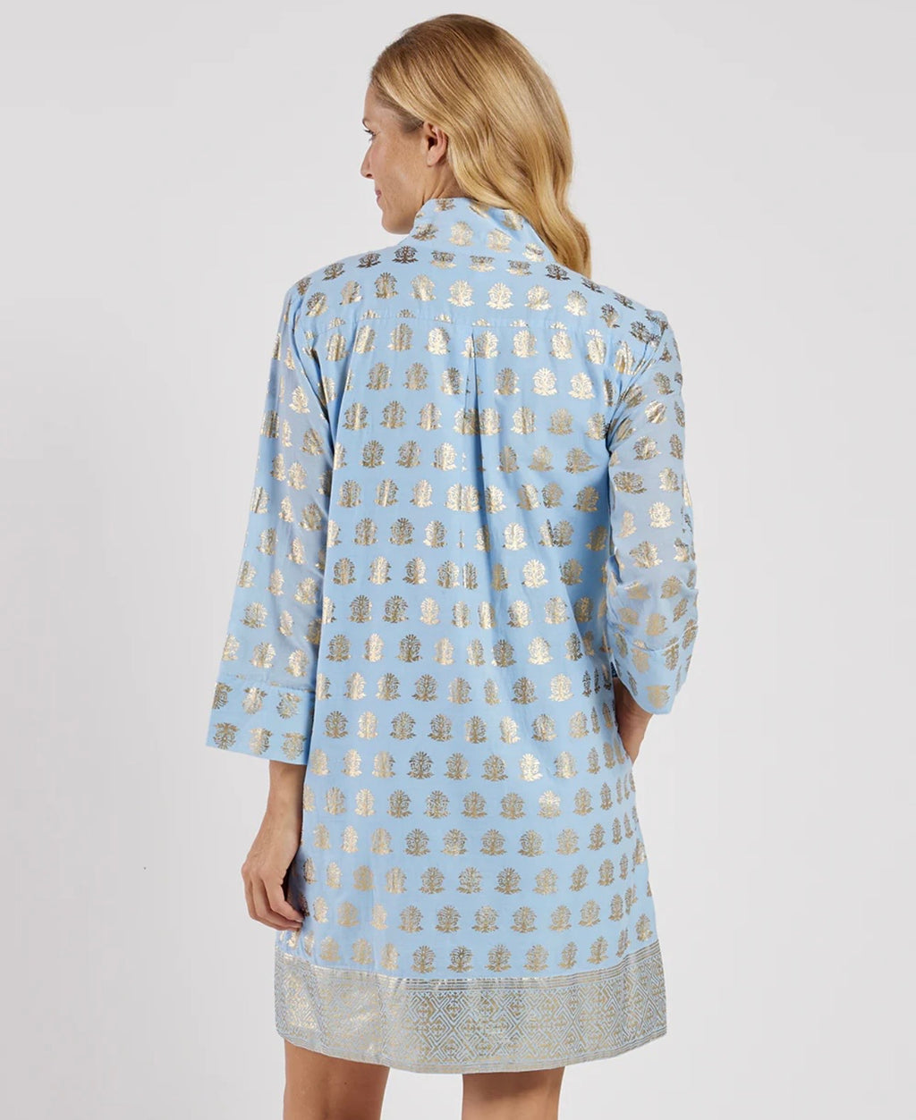 Helen Dress in Foulard Border