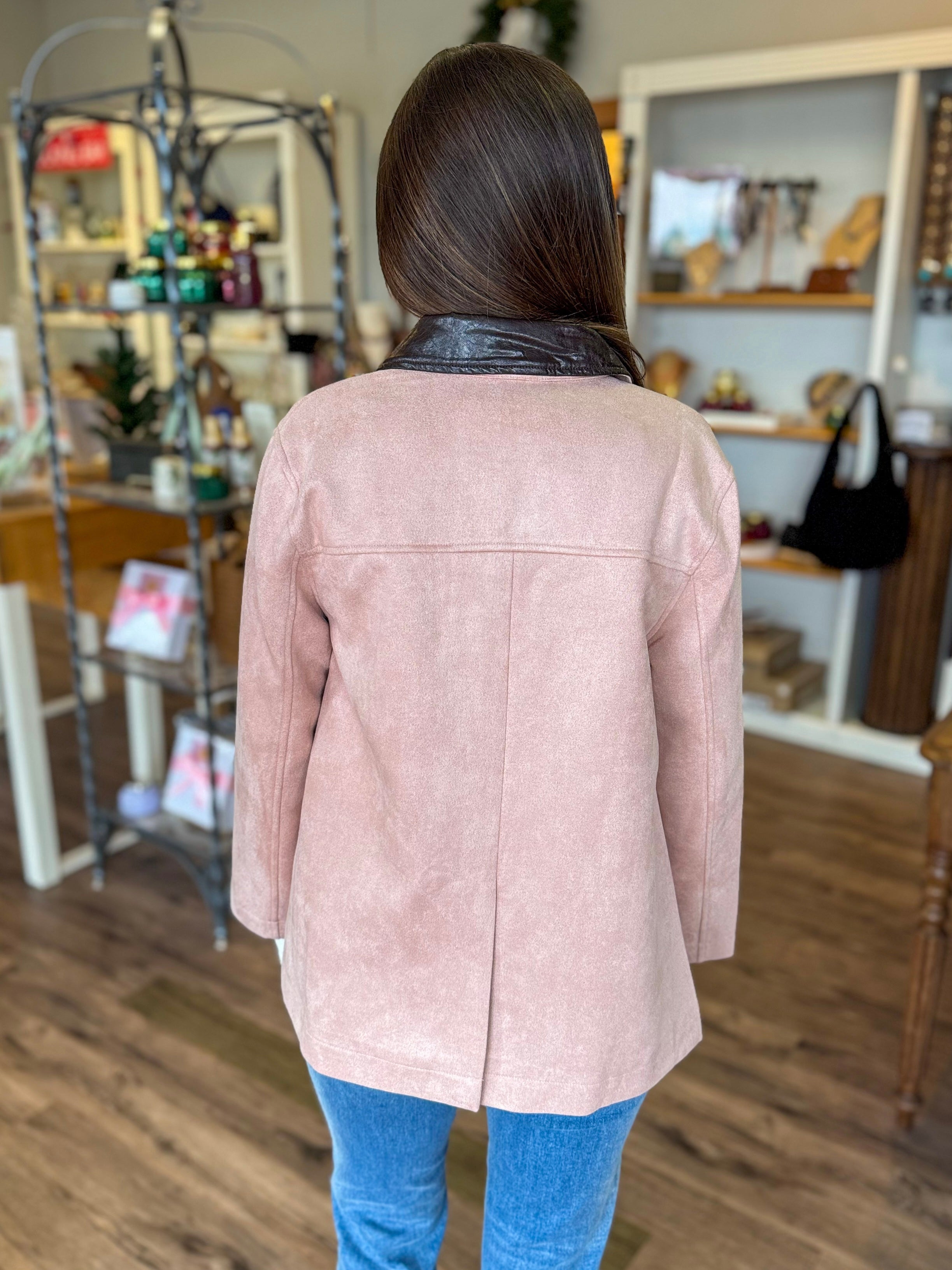 Pink Suede Barn Jacket