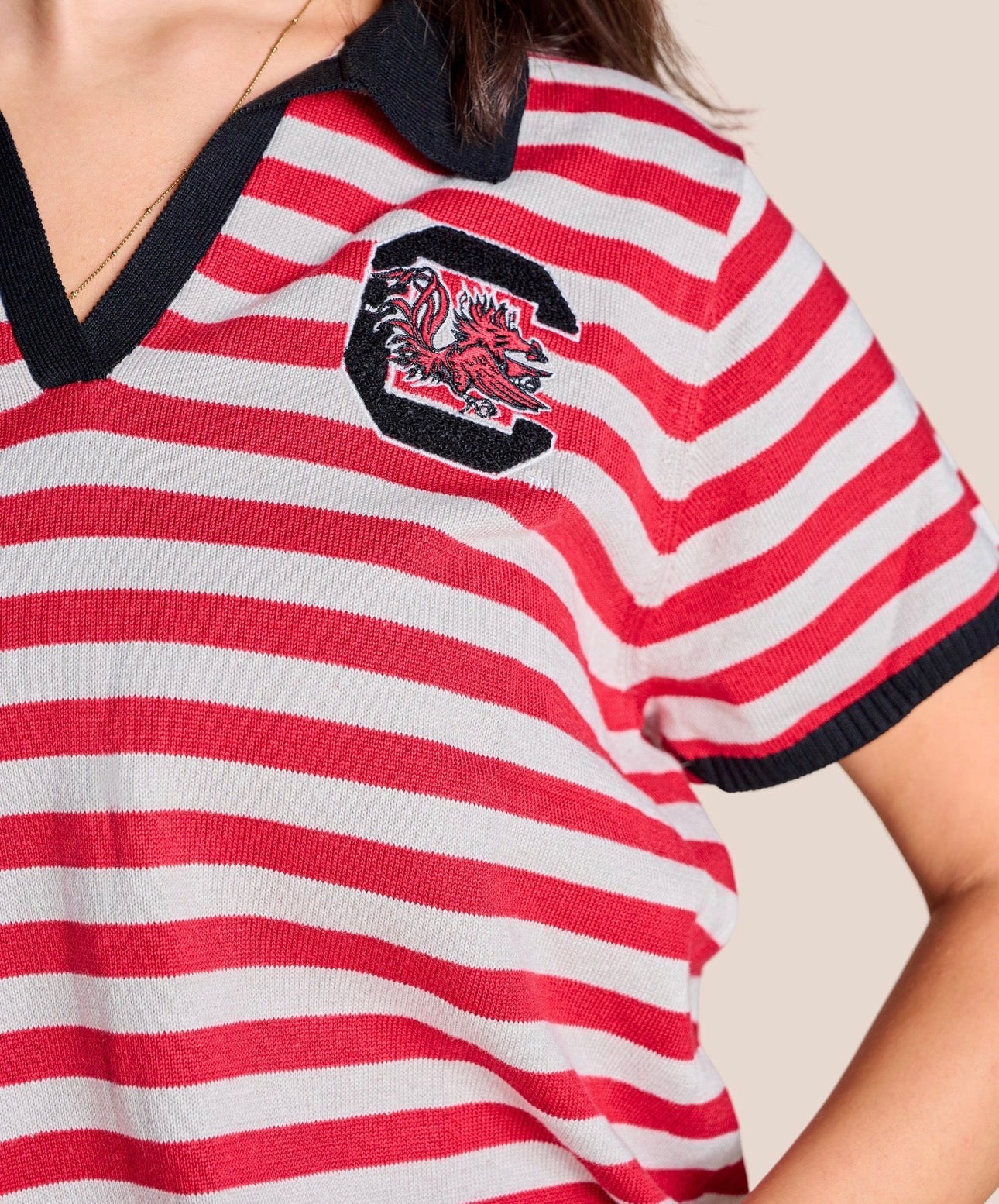 The Spirit Stripe Collared Sweatshirt
