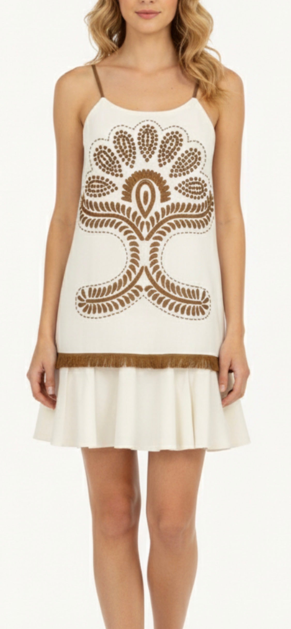 June Dress in Ivory Stitch