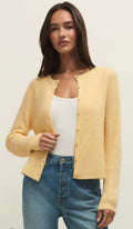 Medina Rib Cardigan in Custard