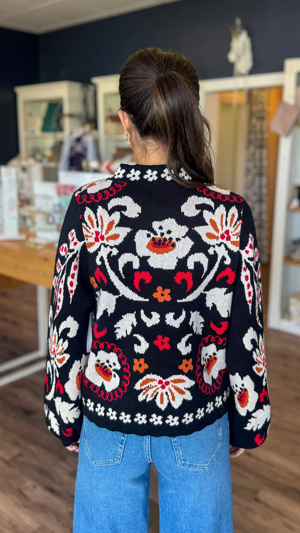 Red Floral Sweater