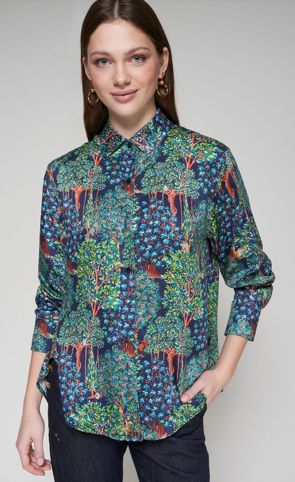 Bosque Navy Nature Blouse