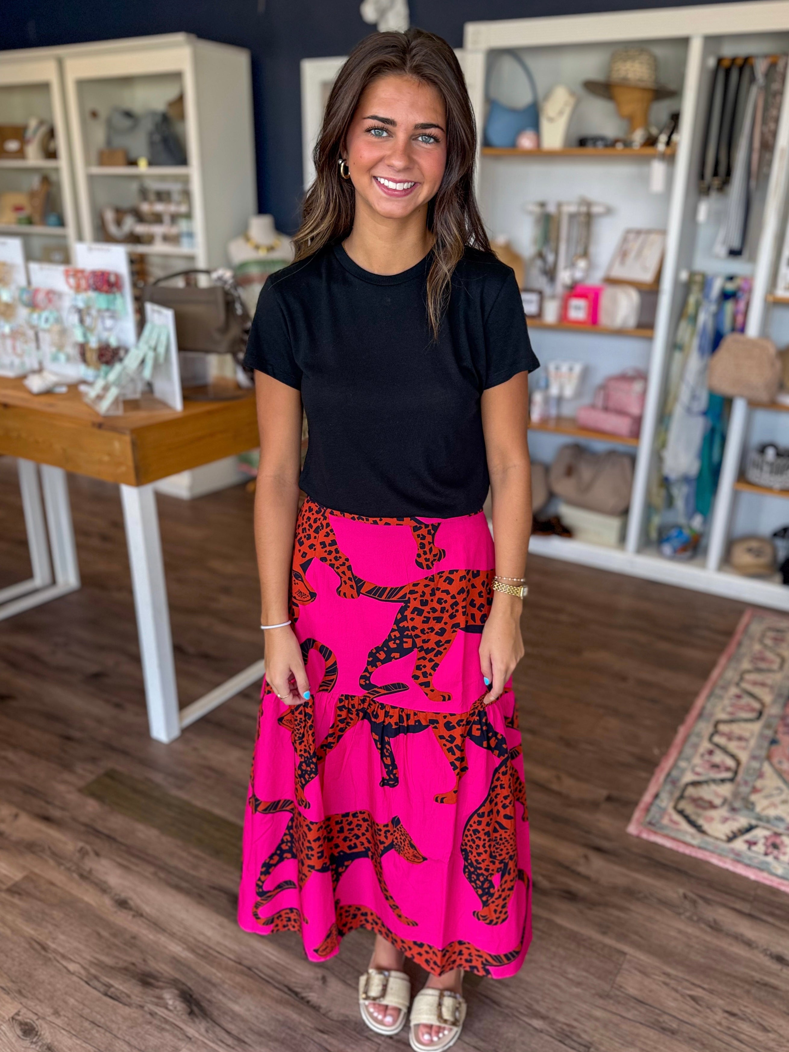 Ada Skirt in Pink Leopard