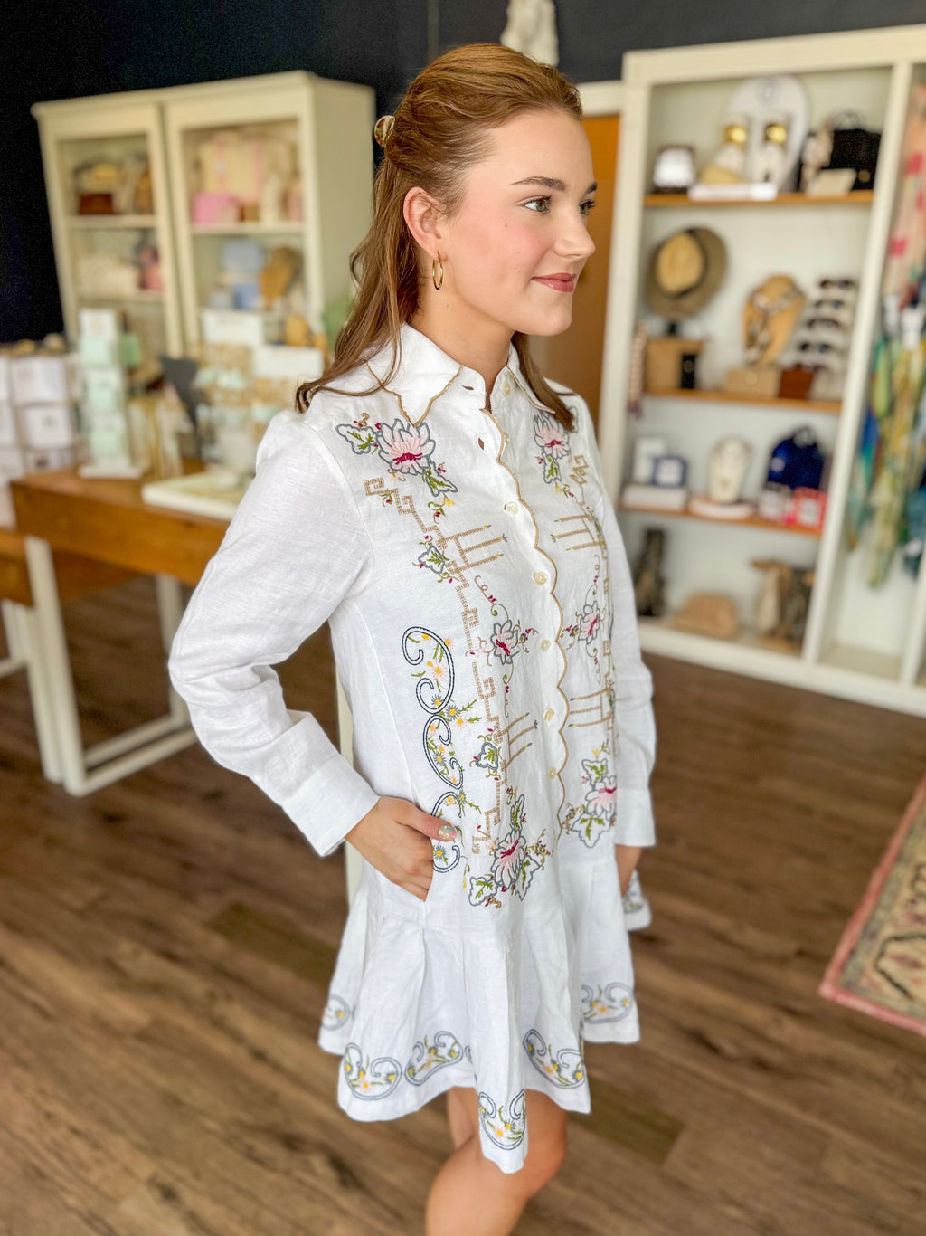 Table Linens Embroidered Mini Dress