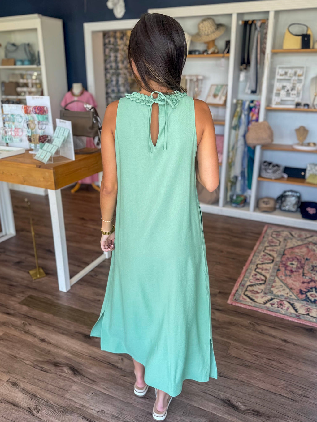 Zig Zag Dress in Sage