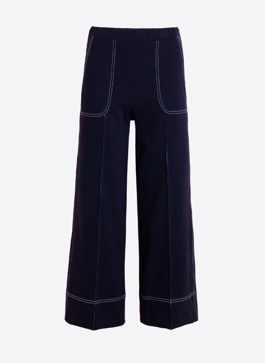 Navy Stitching Pant
