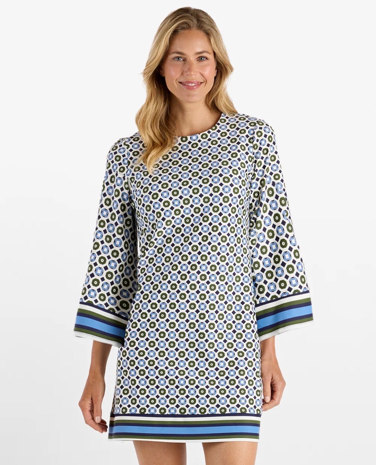 Renata Dress in Birdseye Geo Print