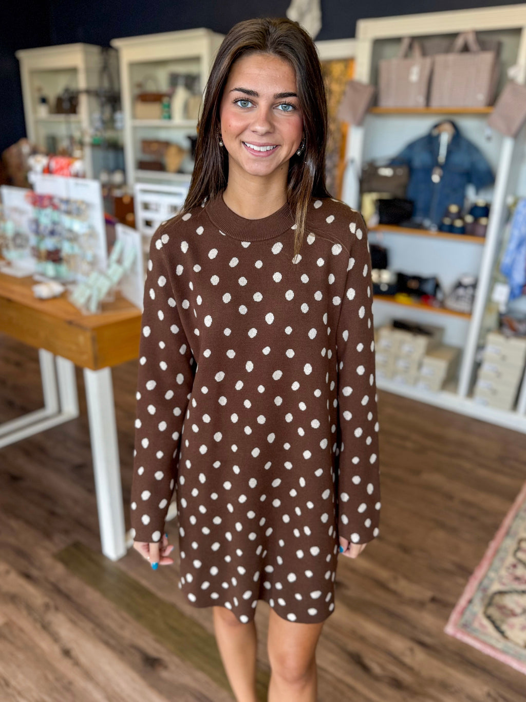 Brown Polka Dot Dress