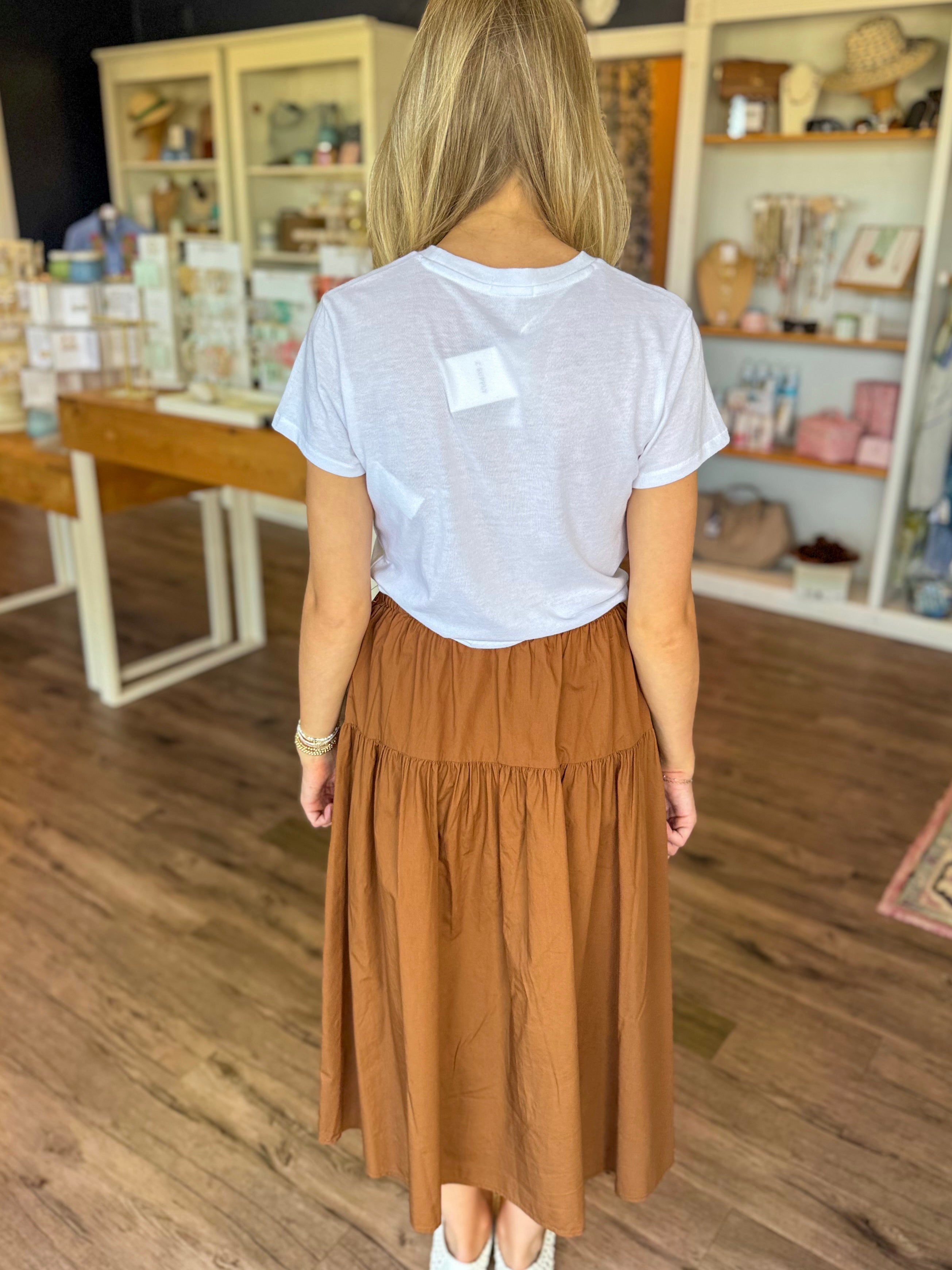 Miley Midi Skirt in Cold Brew