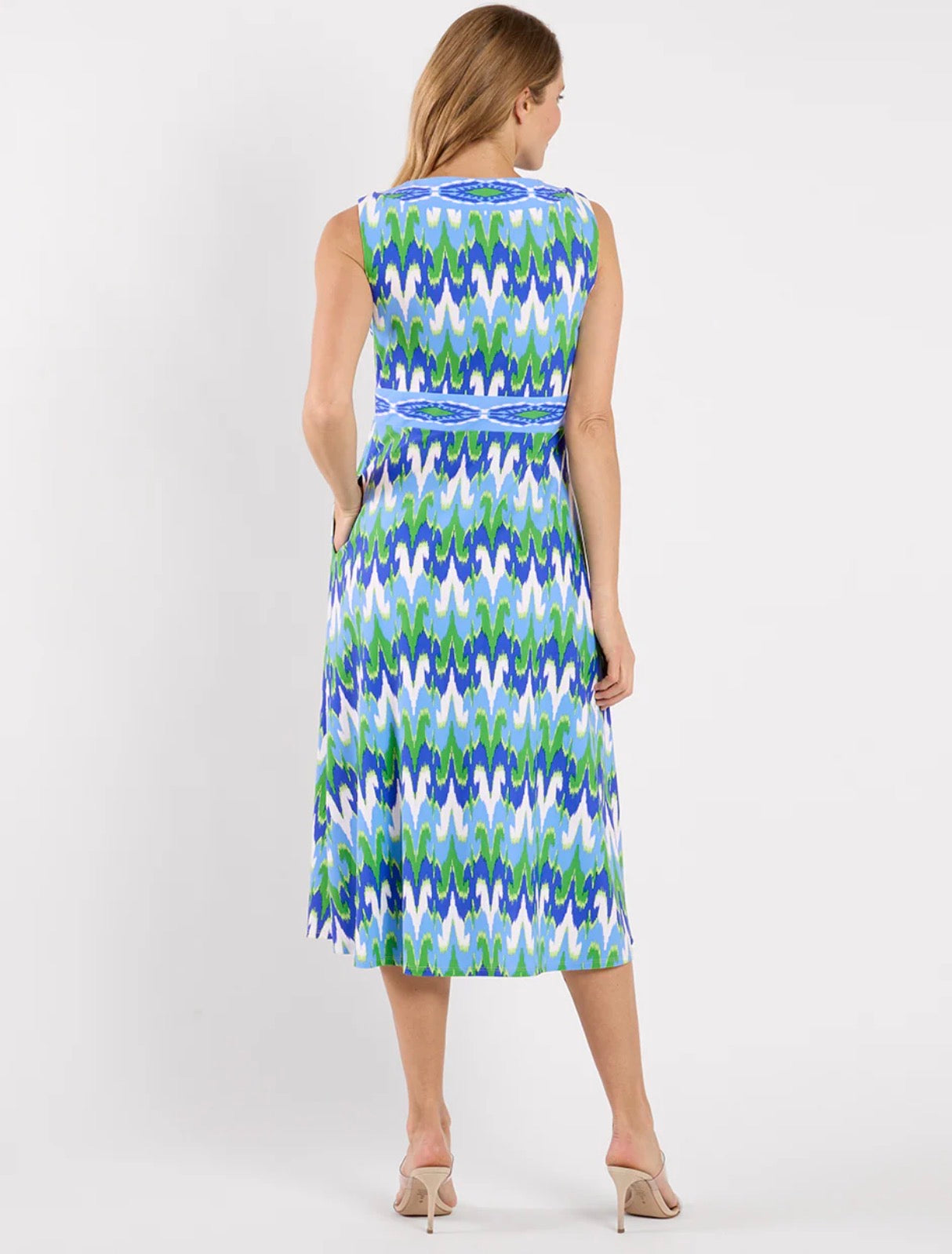 Bradley Dress in Paradise Ikat Cobalt