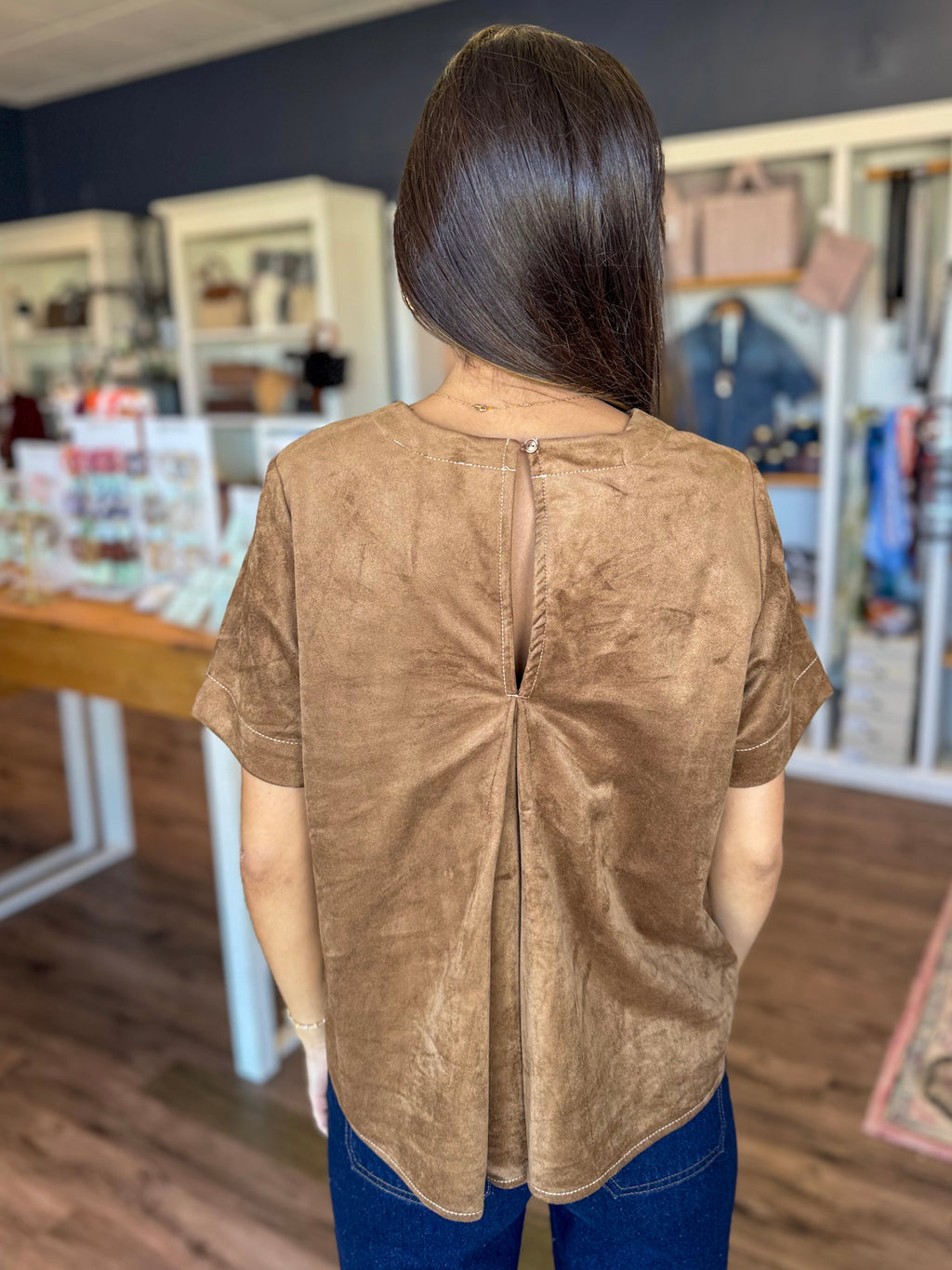 Juliette Suede Top in Camel