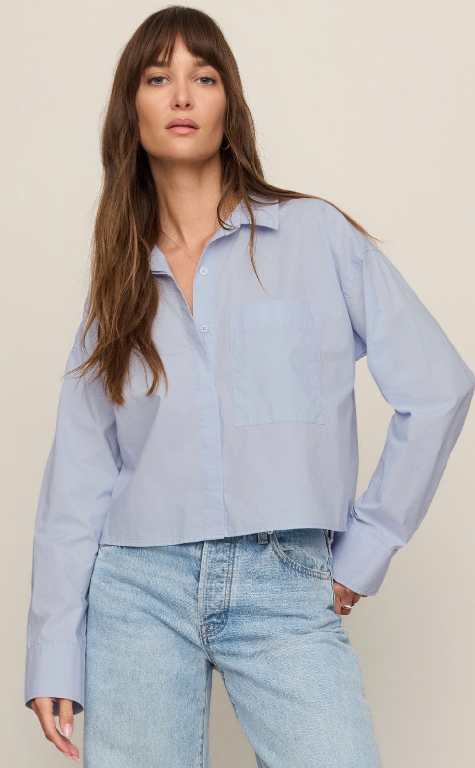 Favorite Button Up Top in Hampton Blue