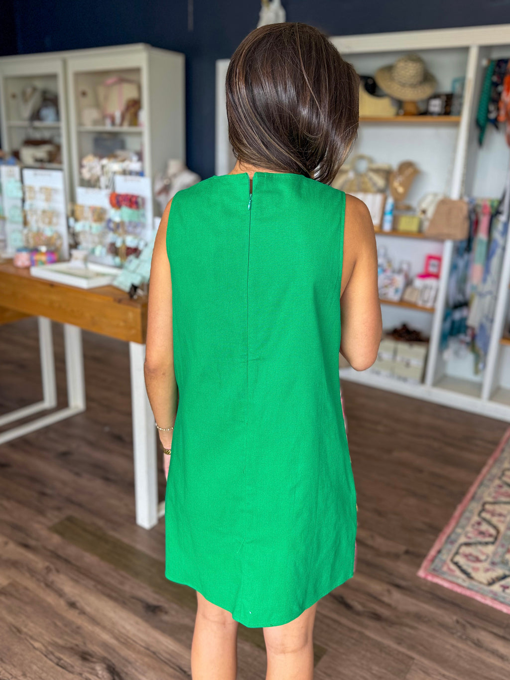 Green Vibrant Floral Dress