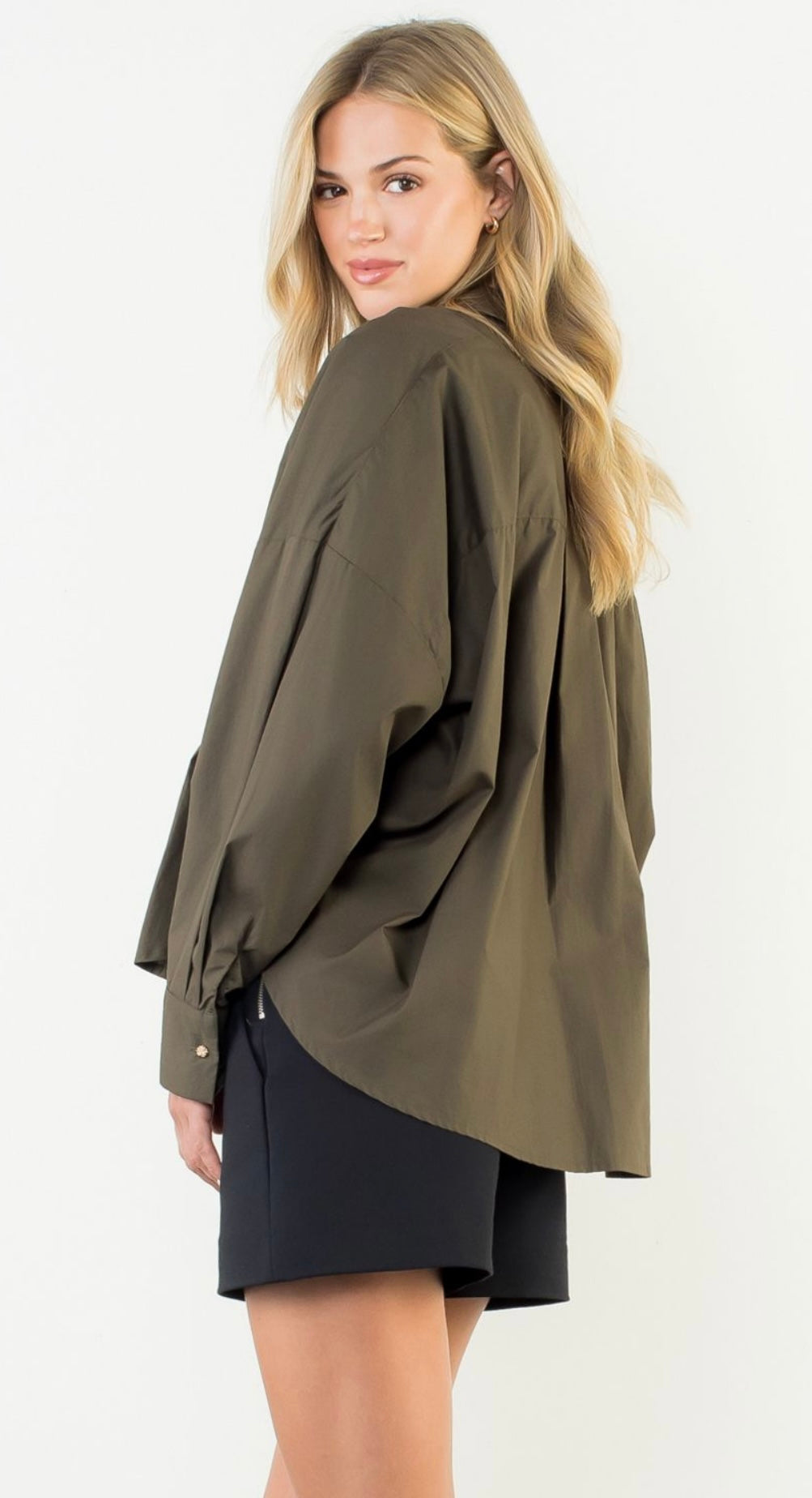 Olive Cinched Blouse