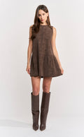 Pauline Mini Dress in Espresso