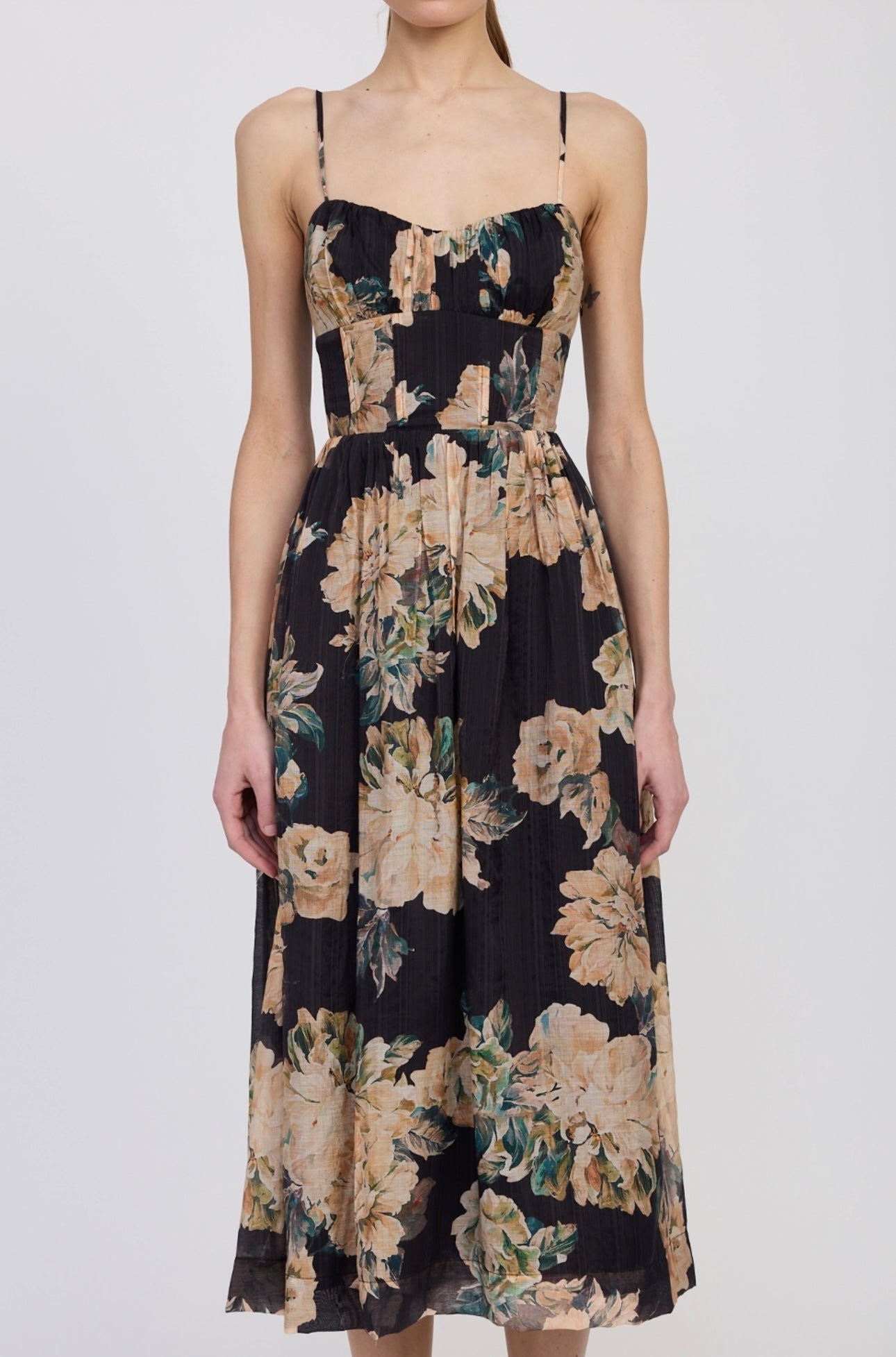 the peregrine midi dress scoop neck midi Peregrine Midi Floral Dress
