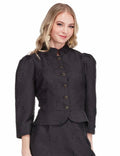 Black Lace Stand Collar Top