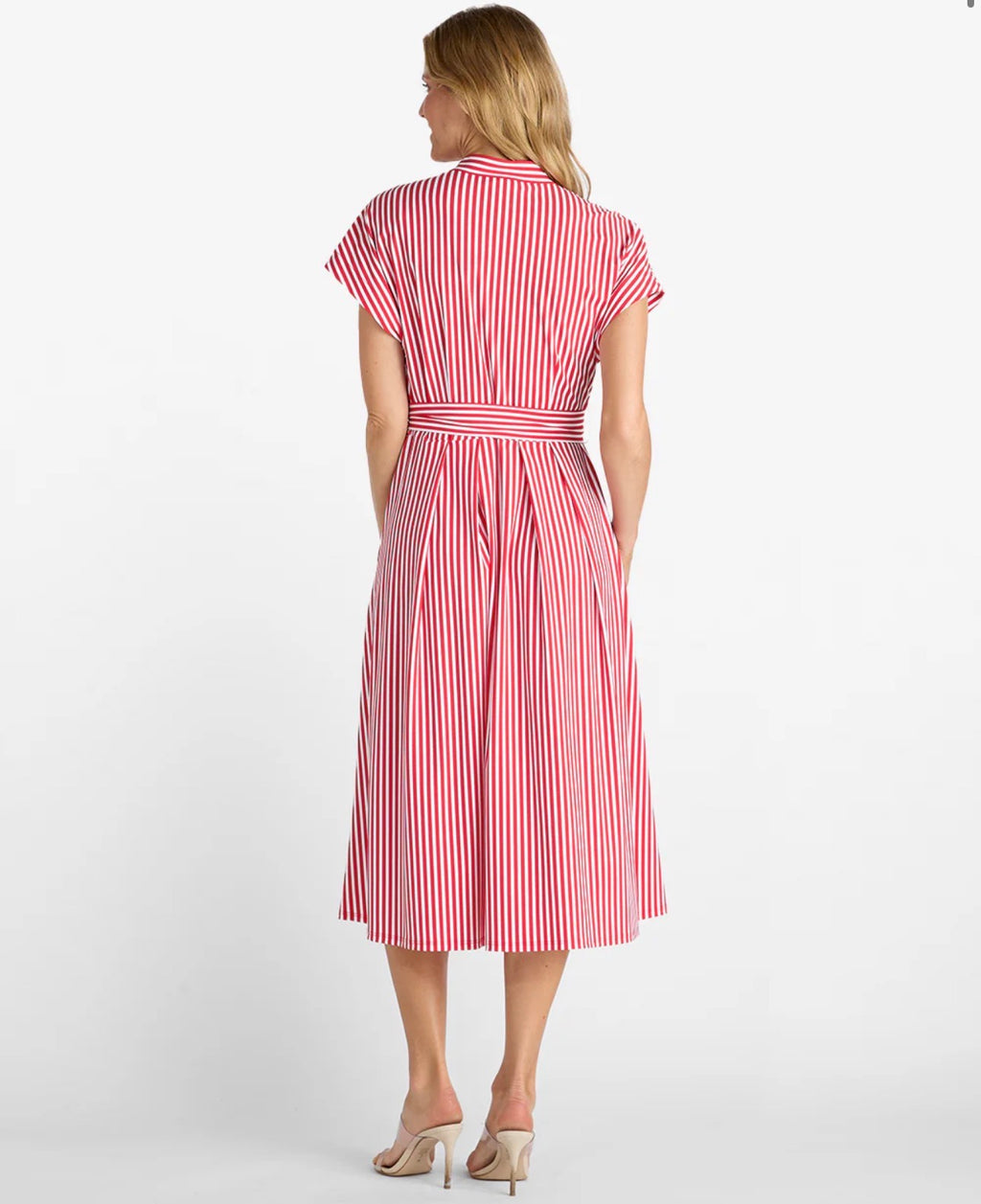 Matilda Dress in Stripe Red