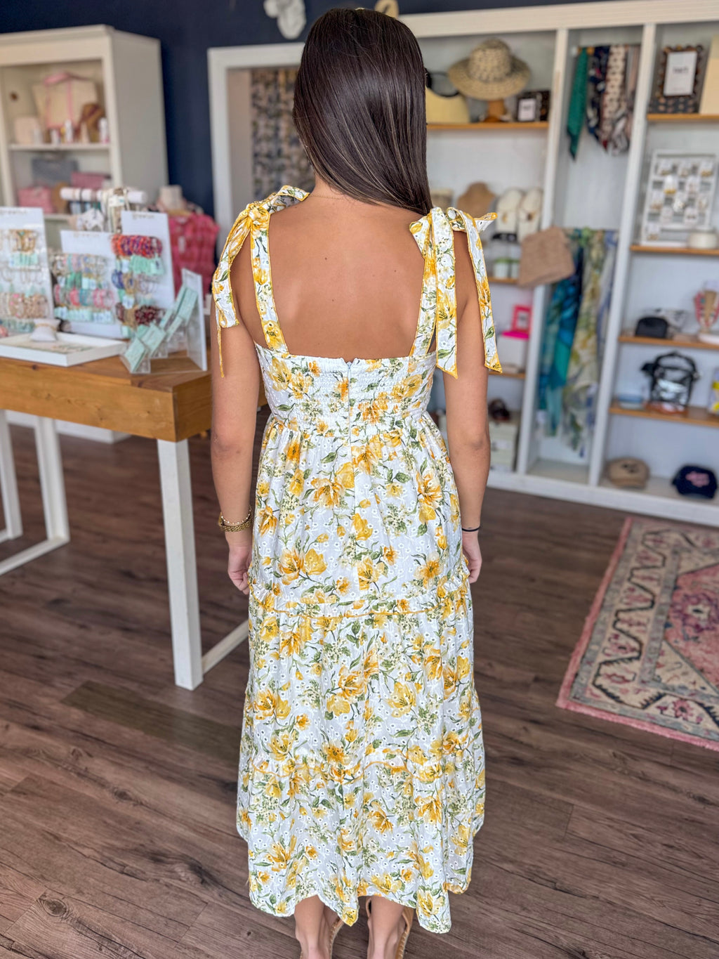 Butter Yellow Floral Dress
