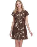 Autumn Gold Zipper Shift Dress