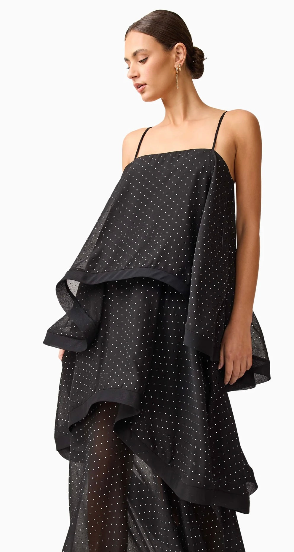 Moss Tiered Sparkle Gown