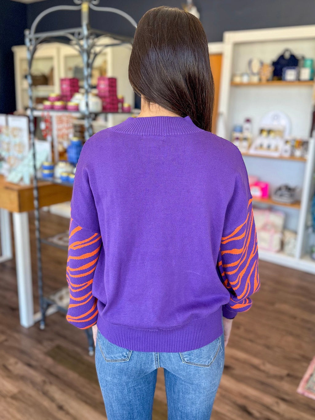 The Merit Mockneck Sweatshirt in Clemson Tigers