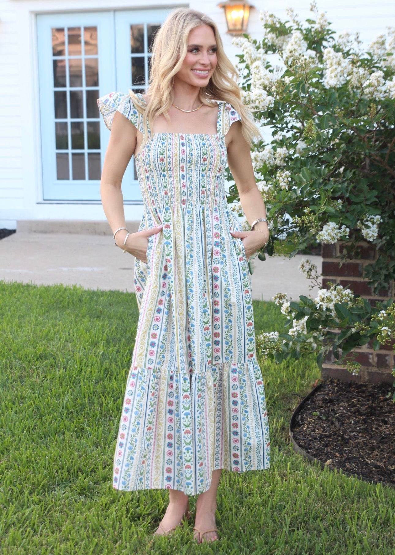 French Cottage Floral Smocked Dress